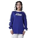 Hubberholme Womens Blue Cotton Round Neck Printed
