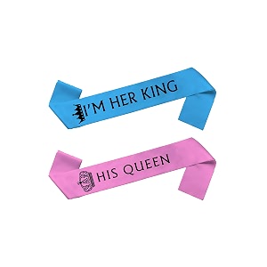 couple king amp queen sash set  im her king amp his queen satin sashes for couples anniversary engagement birthday party decoration amp photo props