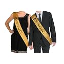 i m her King/his Queen sash for Party Decoration Combo Pack King and Queen sash (Gold)