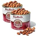 Hubs Peanuts Freshly Home Cooked Big Reds - Premium Virginia Nuts with Red Skins - Healthy Snacks Salted Peanuts - Reusable Vacuum-Sealed Tin, 2 Packs of 20 oz Cans