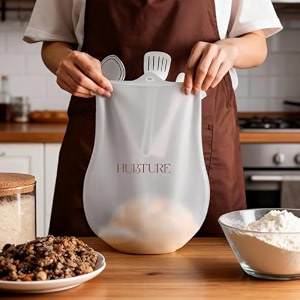 hubture silicon atta kneading dough maker bag  reusable silicone kneading bag for bread pizza pastry amp more  multipurpose food-grade mixing amp storage tool