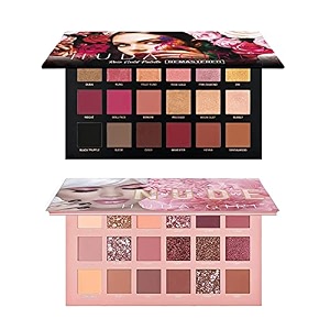 huda girl beauty semi-matte nude and rose gold eyeshadow palette combo multicolor