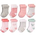 Hudson Baby Baby 8-pack Cotton Rich Newborn and Terry Socks