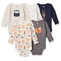 Hudson Baby baby-boys Cotton Long-sleeve Bodysuits 5-pack