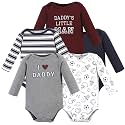Hudson Baby baby-boys Cotton Long-sleeve Bodysuits 5-pack
