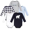 Hudson Baby baby-boys Cotton Long-sleeve Bodysuits 5-pack