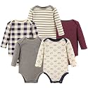Hudson Baby baby-boys Cotton Long-sleeve Bodysuits 5-pack