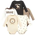 Hudson Baby baby-boys Cotton Long-sleeve Bodysuits 5-pack