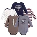 Hudson Baby baby-boys Cotton Long-sleeve Bodysuits 5-pack
