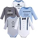 Hudson Baby baby-boys Cotton Long-sleeve Bodysuits 5-pack