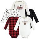 Hudson Baby baby-boys Cotton Long-sleeve Bodysuits 5-pack