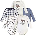 Hudson Baby baby-boys Cotton Long-sleeve Bodysuits 5-pack