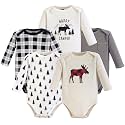 Hudson Baby baby-boys Cotton Long-sleeve Bodysuits 5-pack
