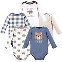 Hudson Baby baby-boys Cotton Long-sleeve Bodysuits 5-pack