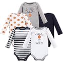 Hudson Baby baby-boys Cotton Long-sleeve Bodysuits 5-pack