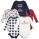 Hudson Baby baby-boys Cotton Long-sleeve Bodysuits 5-pack