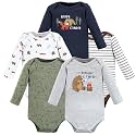 Hudson Baby baby-boys Cotton Long-sleeve Bodysuits 5-pack