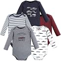 Hudson Baby baby-boys Cotton Long-sleeve Bodysuits 5-pack