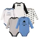 Hudson Baby baby-boys Cotton Long-sleeve Bodysuits 5-pack
