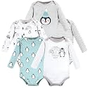 Hudson Baby baby-boys Cotton Long-sleeve Bodysuits 5-pack
