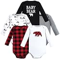 Hudson Baby baby-boys Cotton Long-sleeve Bodysuits 5-pack