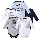 Hudson Baby baby-boys Cotton Long-sleeve Bodysuits 5-pack