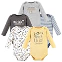 Hudson Baby baby-boys Cotton Long-sleeve Bodysuits 5-pack