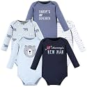 Hudson Baby baby-boys Cotton Long-sleeve Bodysuits 5-pack