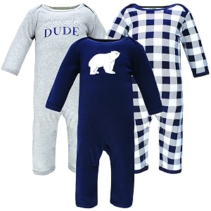 hudson baby baby cotton union suit 3 pack