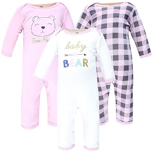 hudson baby baby cotton union suit 3 pack