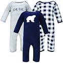 Hudson Baby Baby Cotton Union Suit, 3 Pack