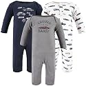Hudson Baby Baby Cotton Union Suit, 3 Pack