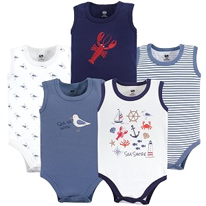 Hudson baby Boys Sleeveless Cotton Bodysuits 5