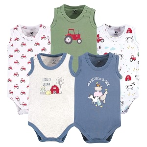 Hudson baby Boys Sleeveless Cotton Bodysuits 5