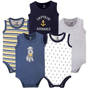Hudson baby Boys Sleeveless Cotton Bodysuits 5