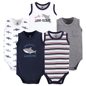 Hudson baby Boys Sleeveless Cotton Bodysuits 5