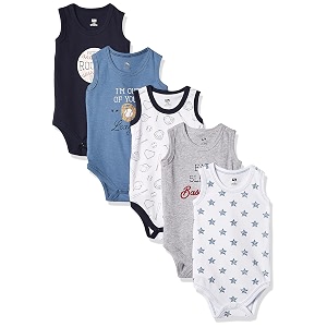 Hudson baby Boys Sleeveless Cotton Bodysuits 5