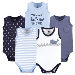 Hudson baby Boys Sleeveless Cotton Bodysuits 5