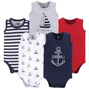 Hudson baby Boys Sleeveless Cotton Bodysuits 5