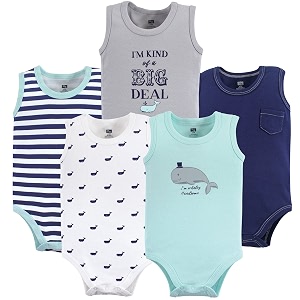 Hudson baby Boys Sleeveless Cotton Bodysuits 5