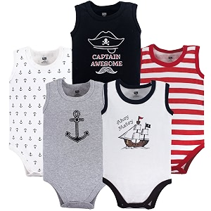Hudson baby Boys Sleeveless Cotton Bodysuits 5