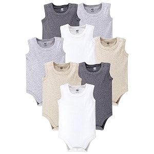 Hudson baby Boys Sleeveless Cotton Bodysuits 5