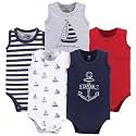 Hudson baby Boys39 Sleeveless Cotton Bodysuits 5