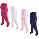 Hudson Baby Girls' Cotton Tights, 4 Pack