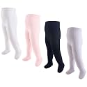 Hudson Baby Girls' Cotton Tights, 4 Pack