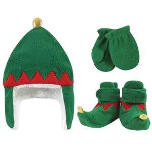 hudson baby girls39 trapper hat mitten and bootie set