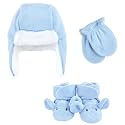 Hudson Baby Girls' Trapper Hat, Mitten and Bootie Set