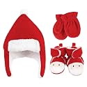 Hudson Baby Girls' Trapper Hat, Mitten and Bootie Set