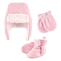 Hudson Baby Girls' Trapper Hat, Mitten and Bootie Set
