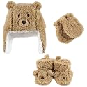 Hudson Baby Girls' Trapper Hat, Mitten and Bootie Set